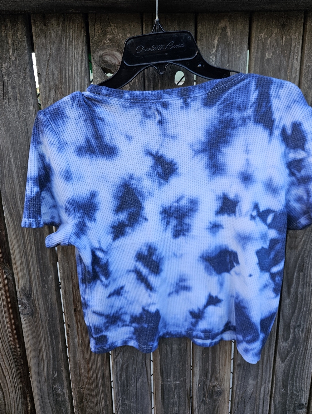 Hollister Blue Tie-Dye Waffle Short Sleeve Tee Size L - Picture 11 of 16